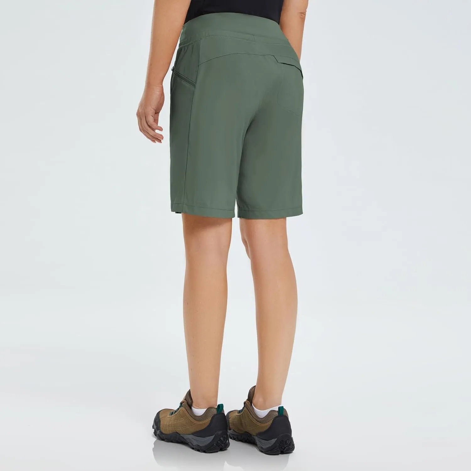 baleaf Women's Hiking Long Shorts 9"/11" Quick Dry Bermuda Cargo for Curvy Lightweight Pockets