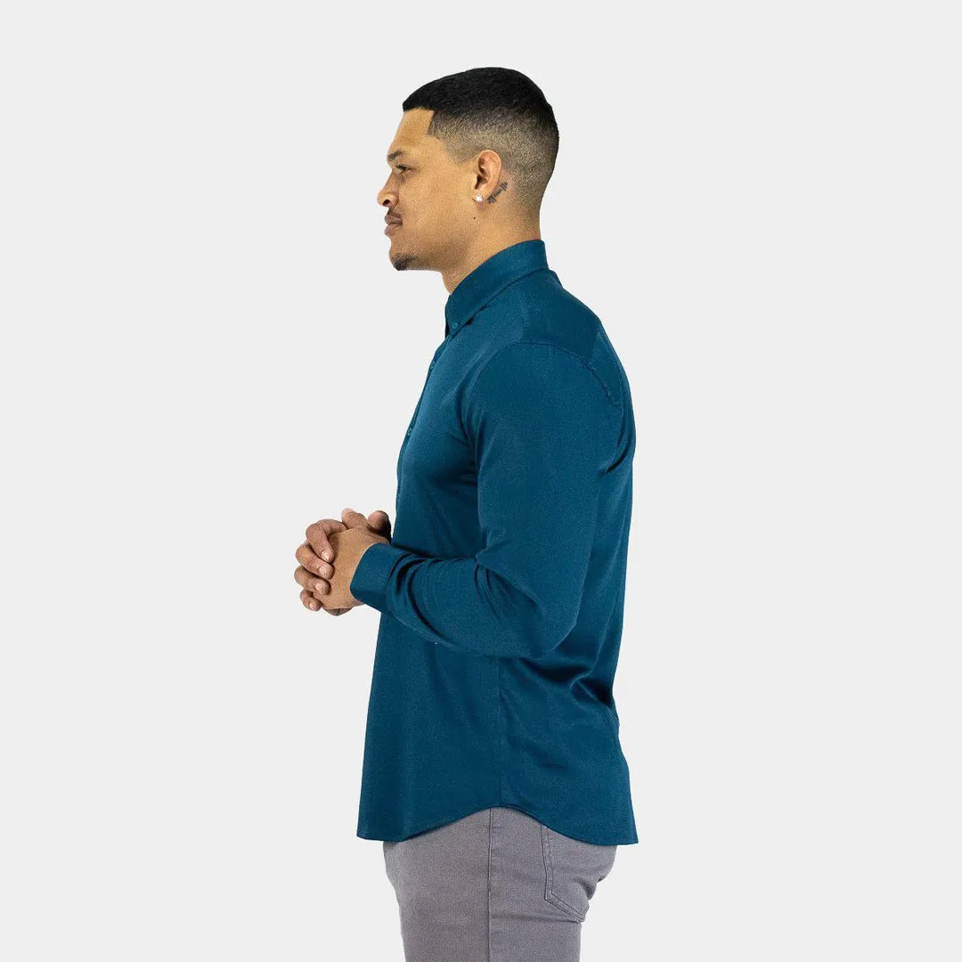 Bamboo Satin Stretch Shirt - Deep Teal