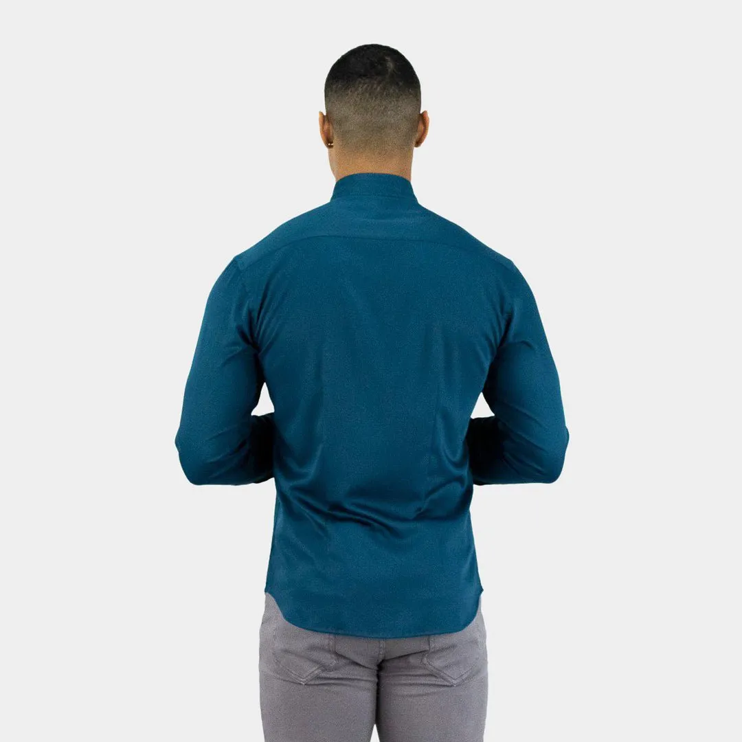 Bamboo Satin Stretch Shirt - Deep Teal