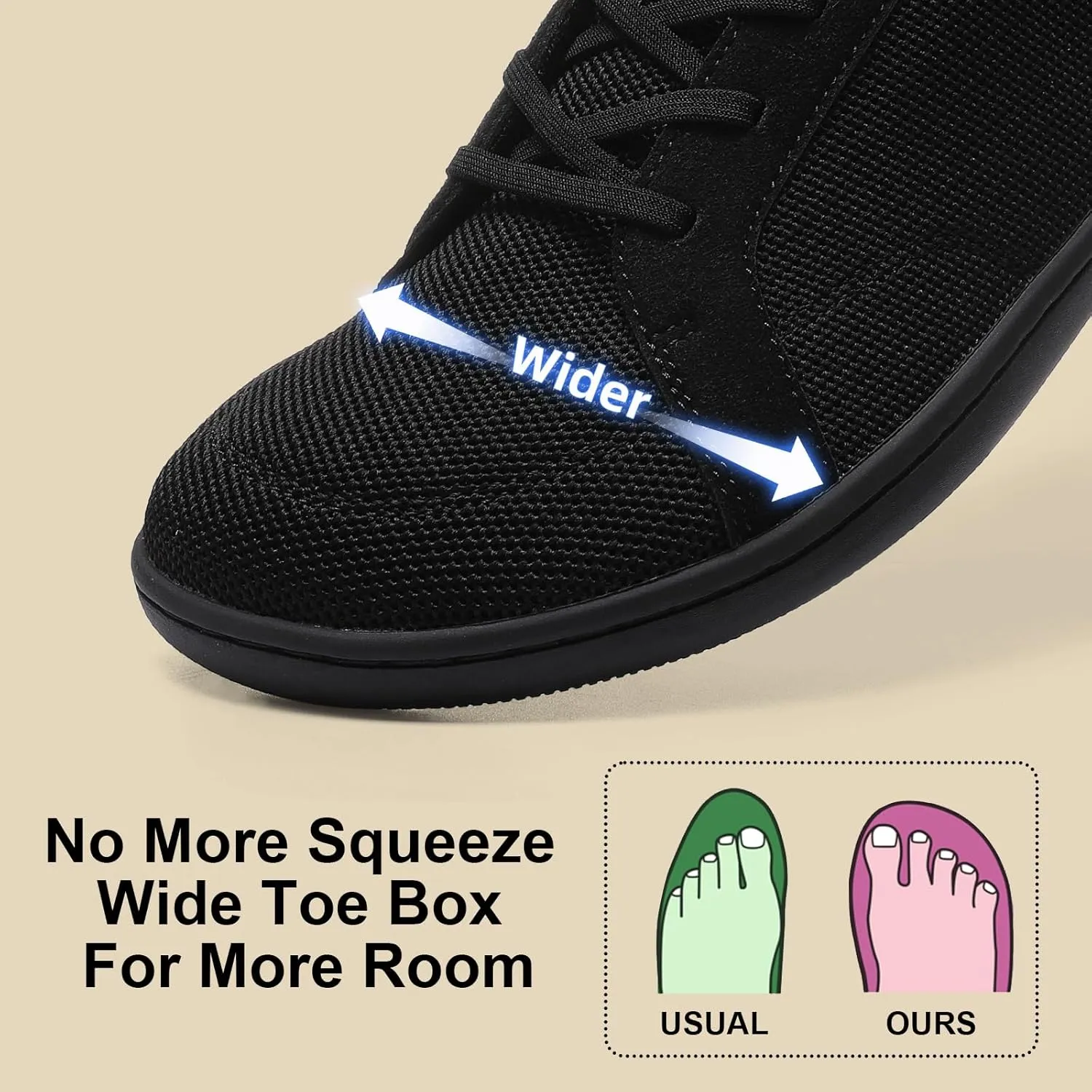 Barefoot Wide Toe Box Shoes for Women - Minimalist Barefoot Shoes with | Zero Drop Sole | Extra Wide Slip on Walking Shoes for Women