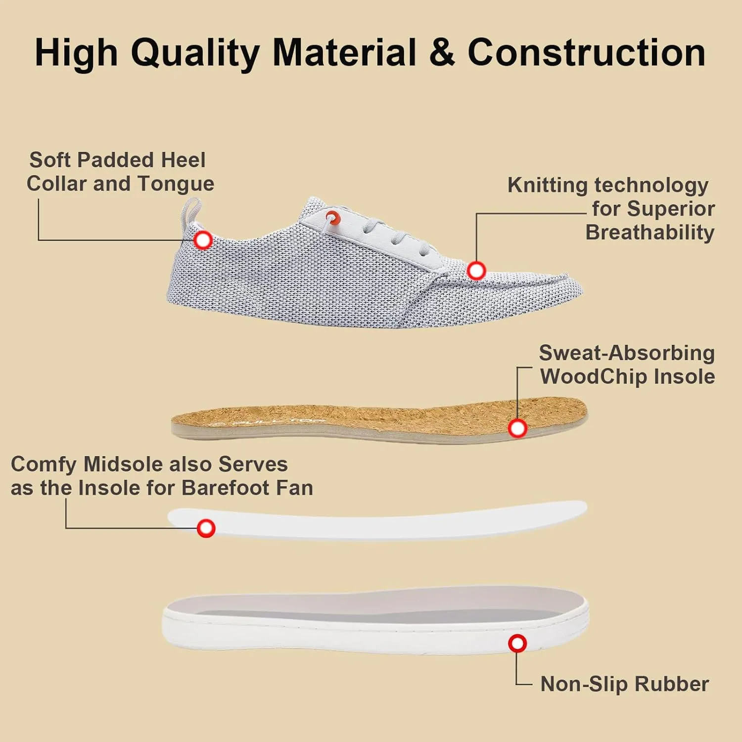 Barefoot Wide Toe Box Shoes for Women - Minimalist Barefoot Shoes with | Zero Drop Sole | Extra Wide Slip on Walking Shoes for Women