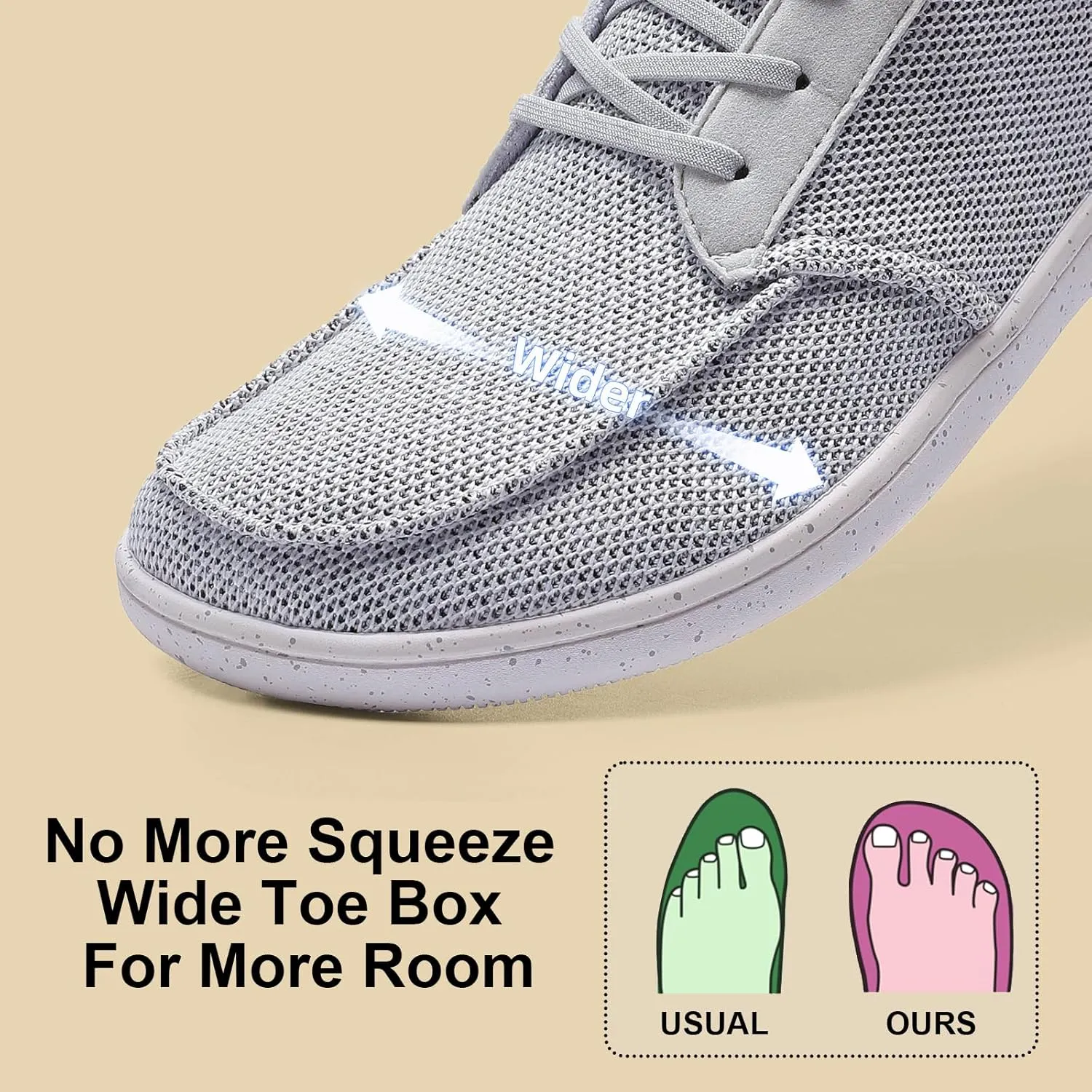Barefoot Wide Toe Box Shoes for Women - Minimalist Barefoot Shoes with | Zero Drop Sole | Extra Wide Slip on Walking Shoes for Women