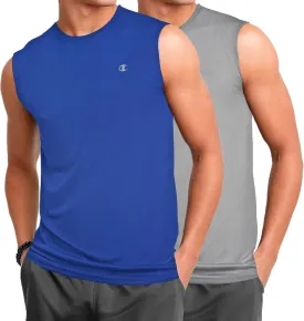 Champion Big and Tall Sleeveless Shirt for Men ?C 2 Pack Performance Muscle Shirt