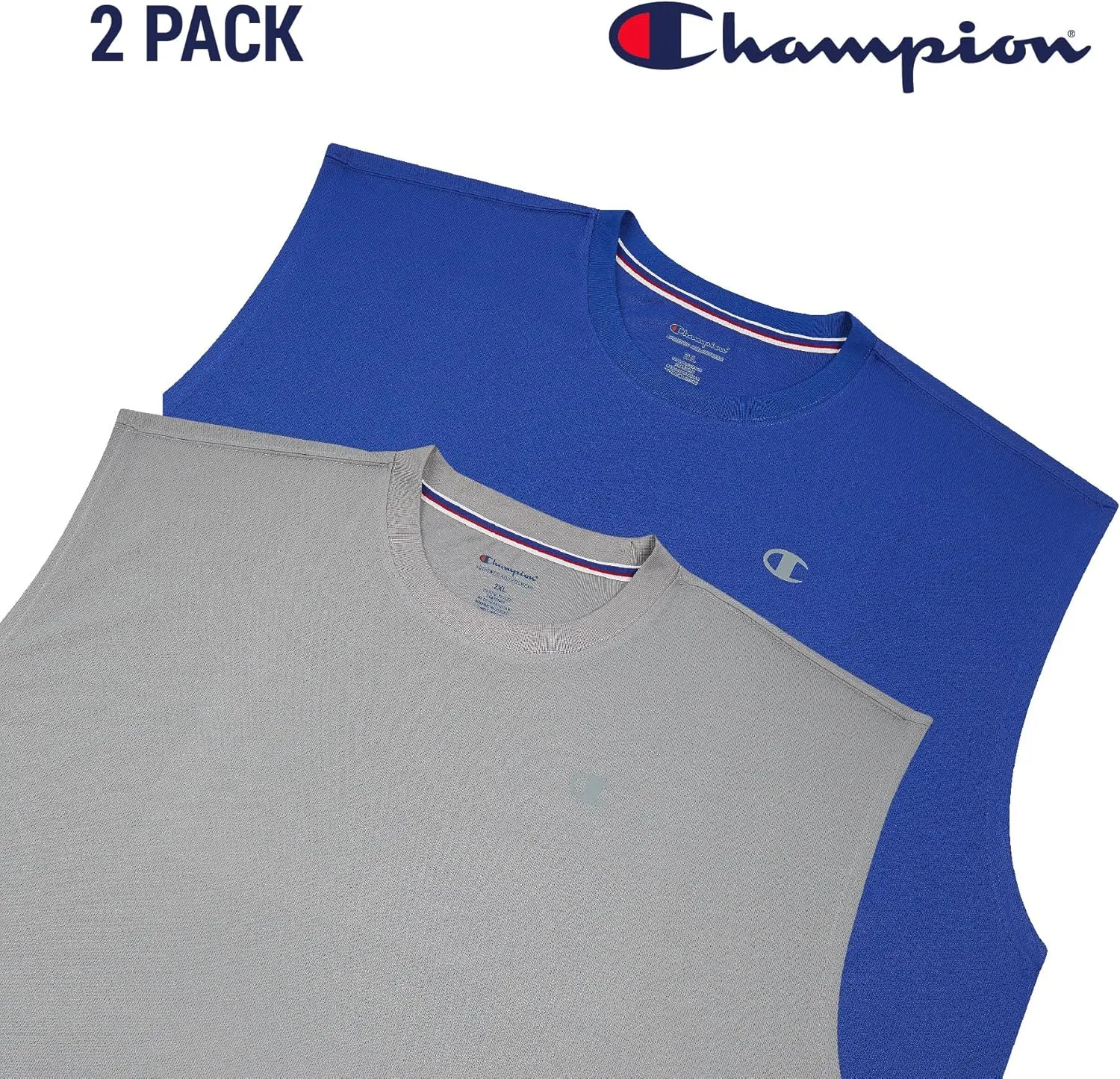 Champion Big and Tall Sleeveless Shirt for Men ?C 2 Pack Performance Muscle Shirt