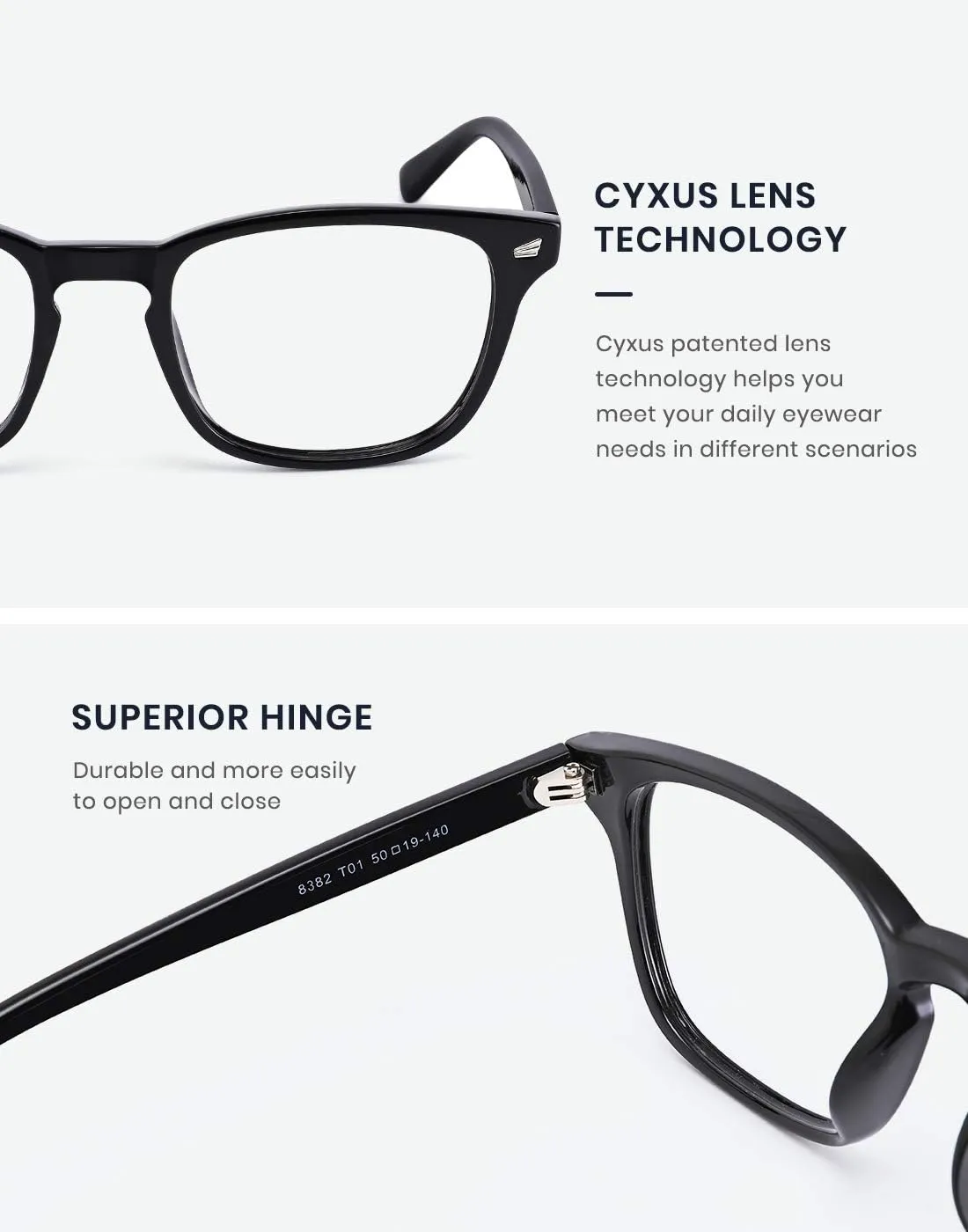 Cyxus Blue Light Glasses for Men Women Reduce Eye Strain UV Blocking for Computer Screen 8082