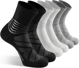IRAMY Compression Ankle Support Crew Socks Men Women Coolmax Wicking Plantar Fasciitis Relief Running Hiking Socks 3 Pairs