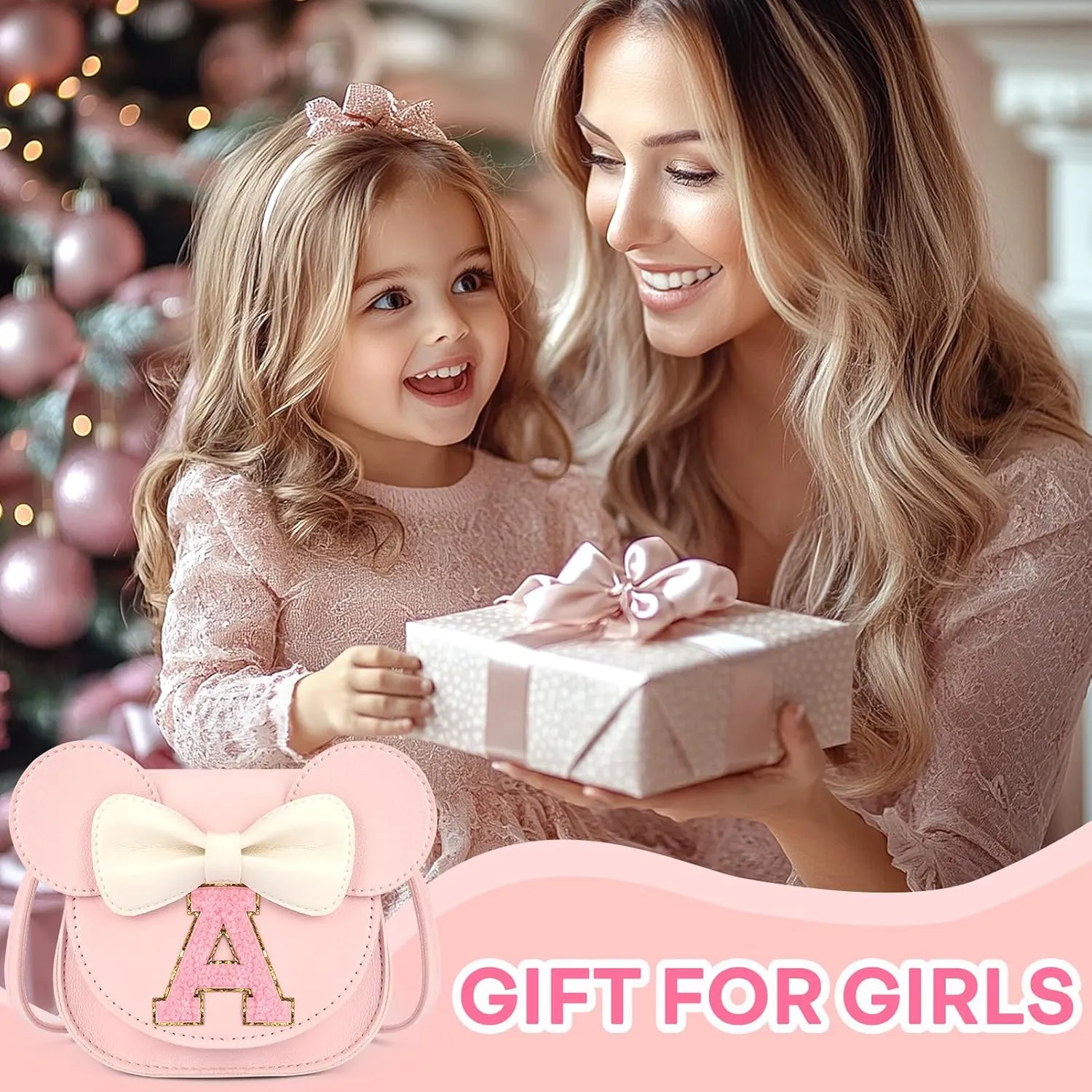 Mibasies Toddler Purse: Girl Gifts for Girls 3-8 - Mini Mouse Ears Bow Purse (Pink)