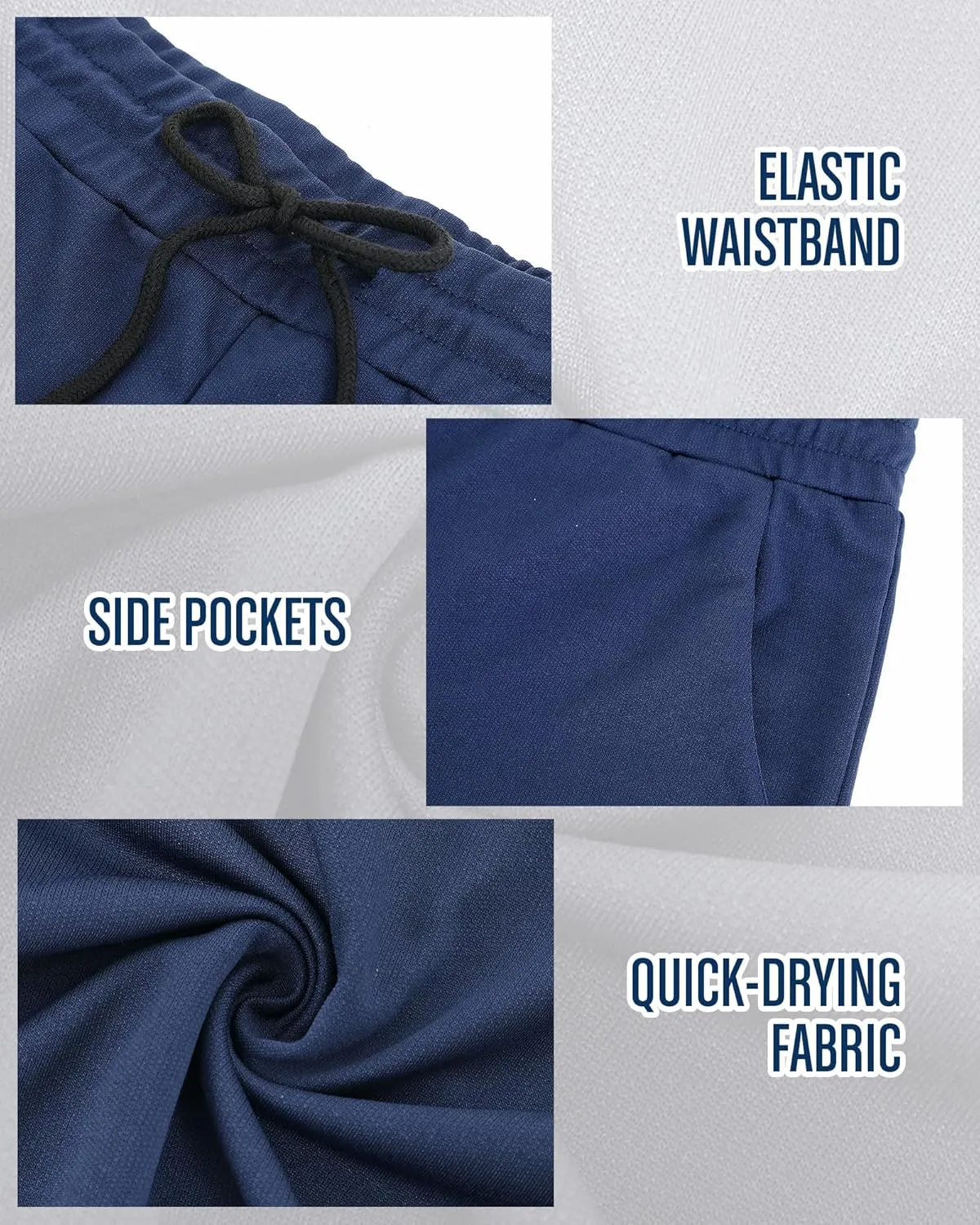 Taiyin 5 Pack Men's Big & Tall Shorts Dry Fit Performance Active Athletic Gym Basketball Shorts with Pockets