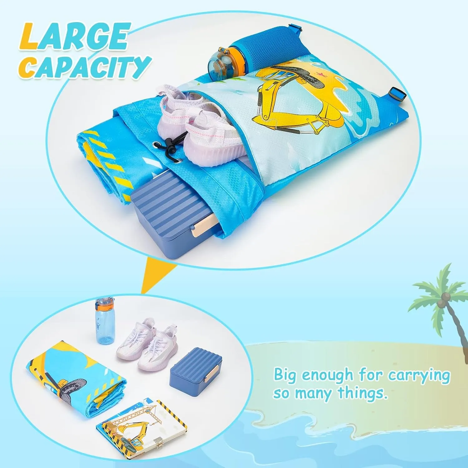 WAWSAM Gym Drawstring Backpack String Bag - 15?? x 17?? Sports Gym Bag for Kids Waterproof Swimming Beach Shopping Yoga Bag