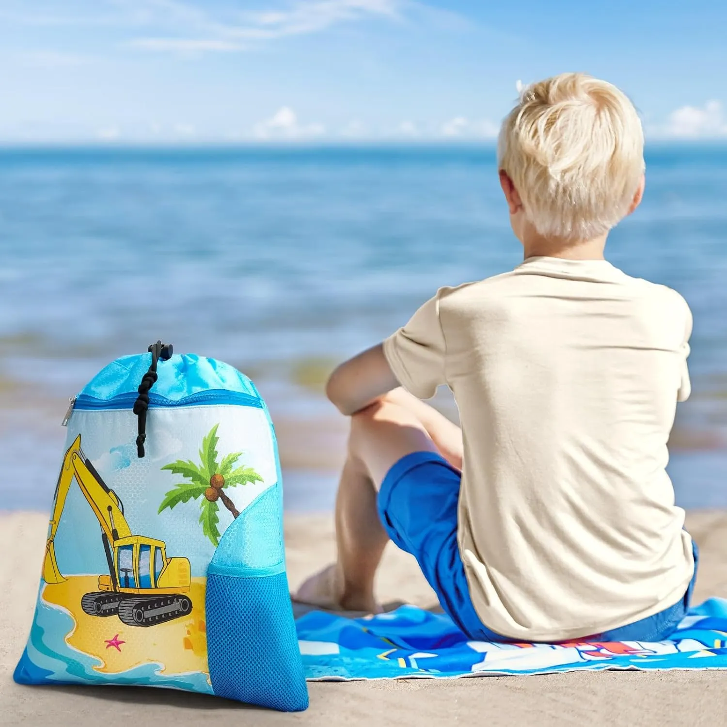WAWSAM Gym Drawstring Backpack String Bag - 15?? x 17?? Sports Gym Bag for Kids Waterproof Swimming Beach Shopping Yoga Bag