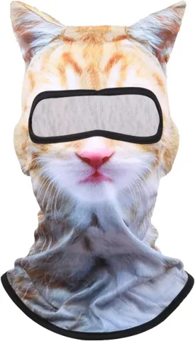 Winter Balaclava Cat Ski Mask Windproof with Ears Cute Full Face Shiesty Mask Animal Ski Face Mask for Outdoor Hiking Riding(1pc-Type-A)