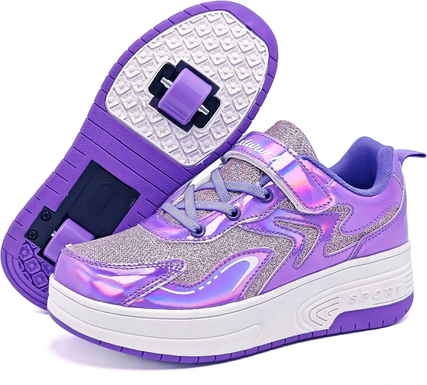 Wooowyet Roller Skate Shoes for Kids Boys Girls Rechargealbe Wheels Sneakers Fashion Roller Wheeled